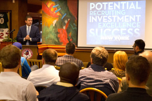 Danny White presents to Ad Club of Buffalo guests